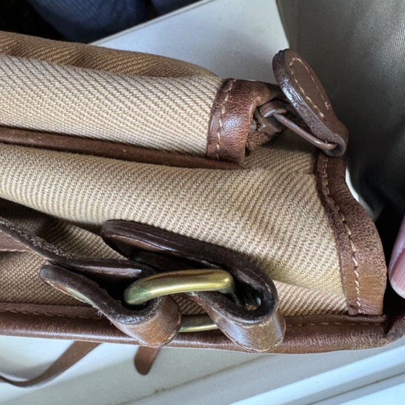 Ghurka Vintage No. 19 "The Pouch" khaki twill and leather purse - Picture 5 of 9